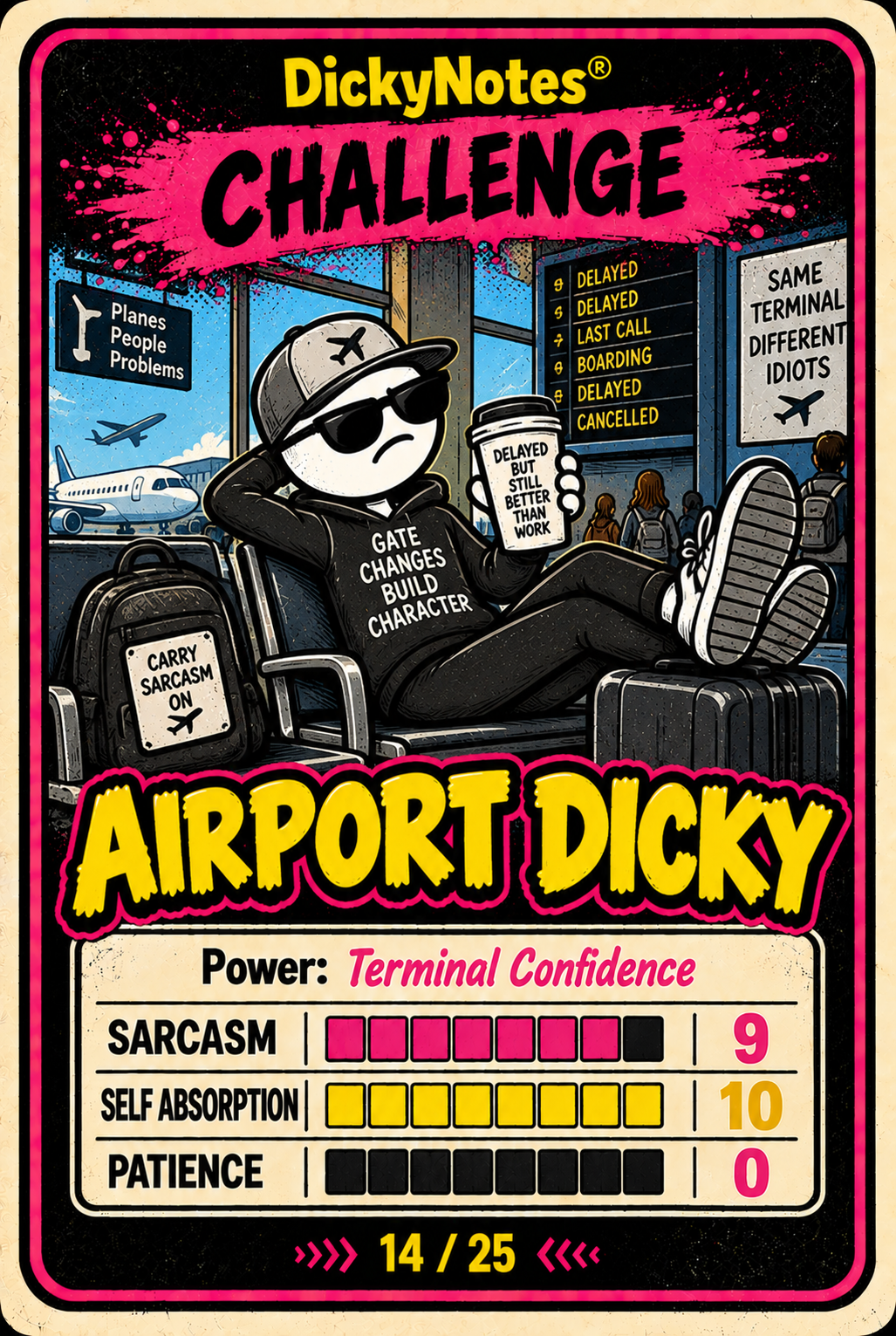 Airport Dicky character card from the DickyNotes® character universe.