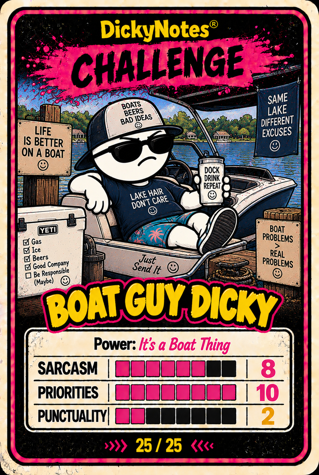 Boat Guy Dicky character card from the DickyNotes® character universe.