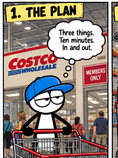 Dicky Goes to Costco - Panel 1