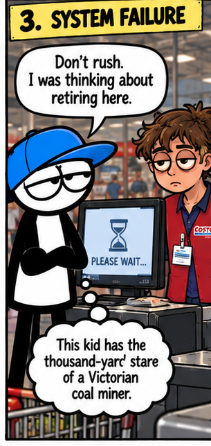Dicky Uses Self-Checkout - Panel 3