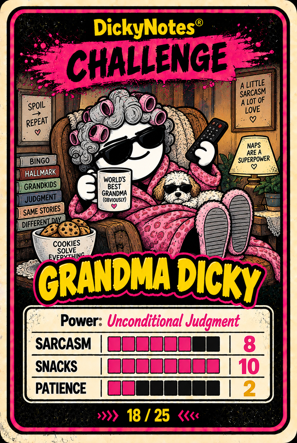 Grandma Dicky character card from the DickyNotes® character universe.