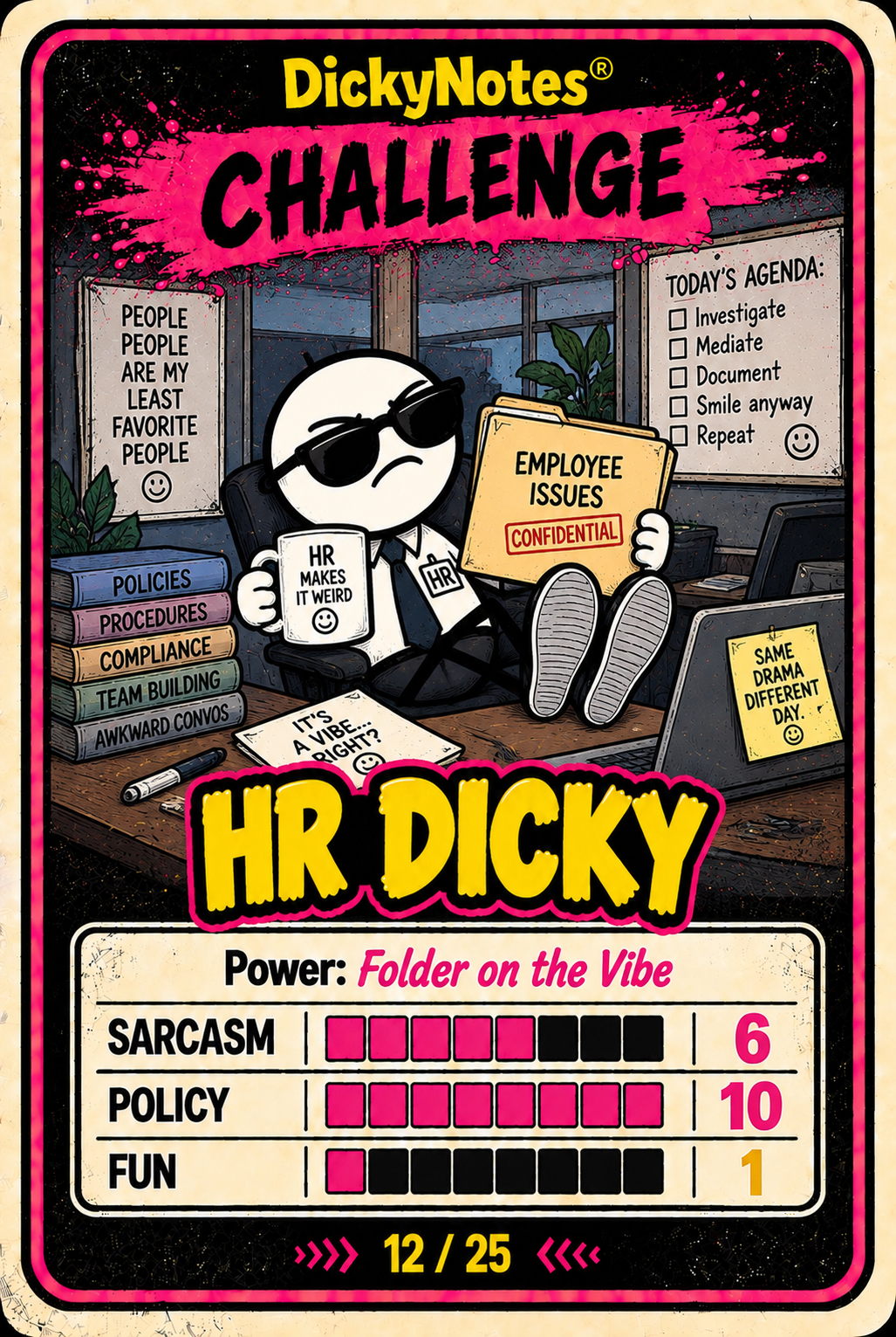 HR Dicky character card from the DickyNotes® character universe.
