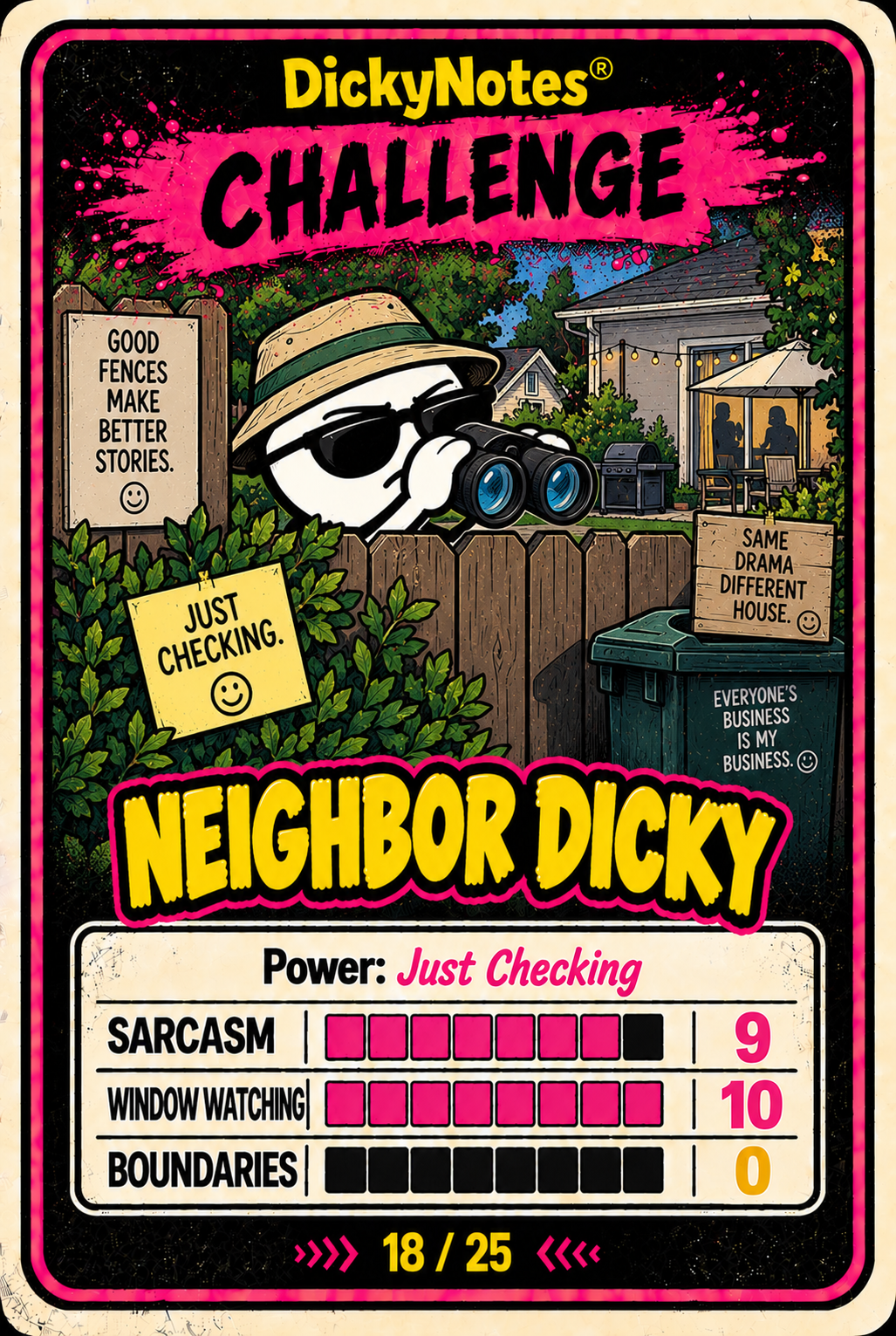 Neighbor Dicky character card from the DickyNotes® character universe.