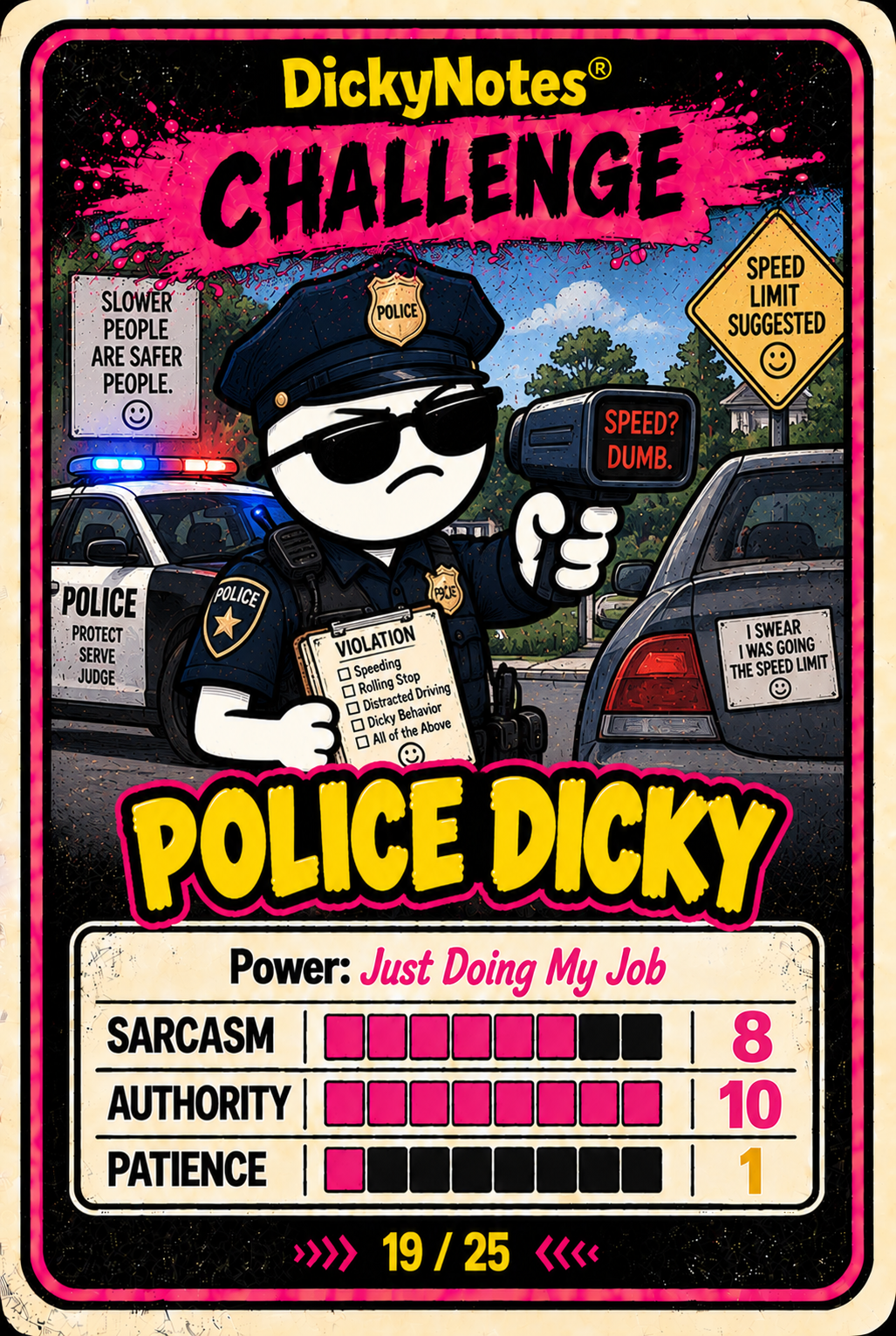 Police Dicky character card from the DickyNotes® character universe.