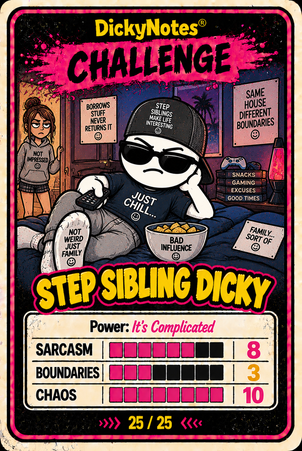 Step Sibling Dicky character card from the DickyNotes® character universe.