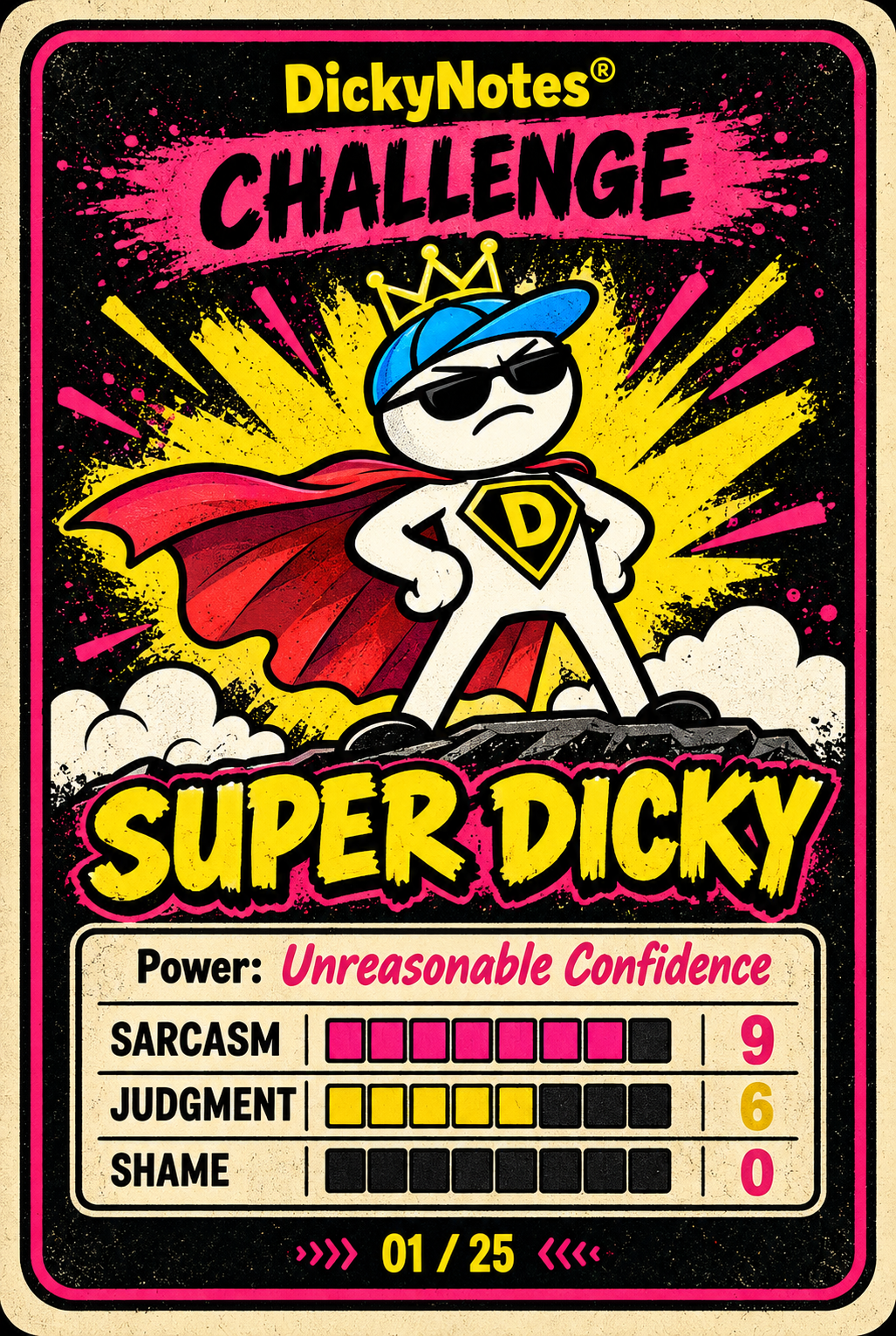 Super Dicky character card from the DickyNotes® character universe.