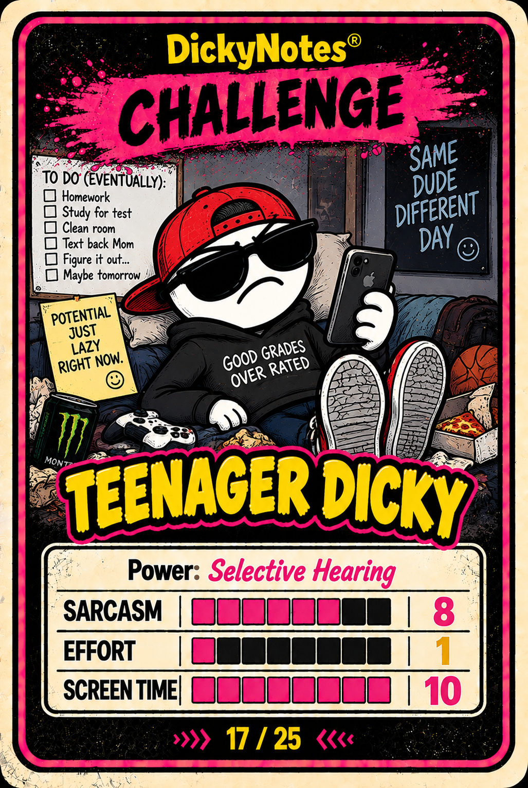 Teenager Dicky character card from the DickyNotes® character universe.