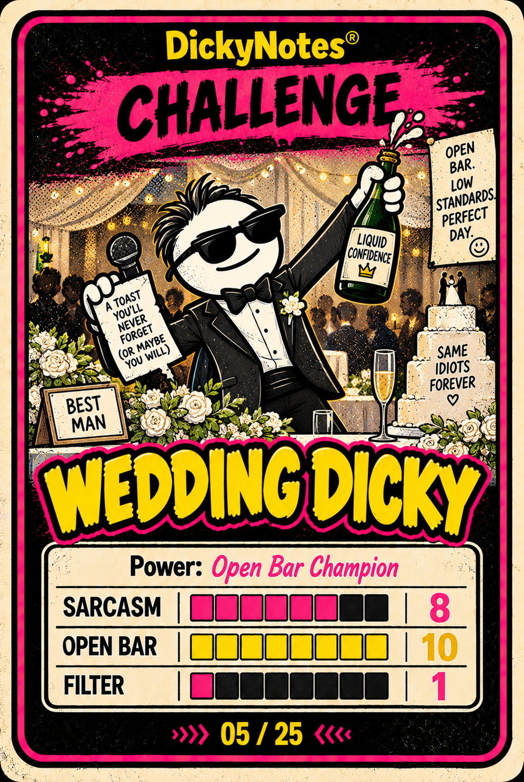 Wedding Dicky character card from the DickyNotes® character universe.